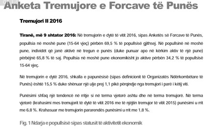 Ahmetaj: Punesimi eshte rritur me 6.8 per qind krahasuar me nje vit me pare