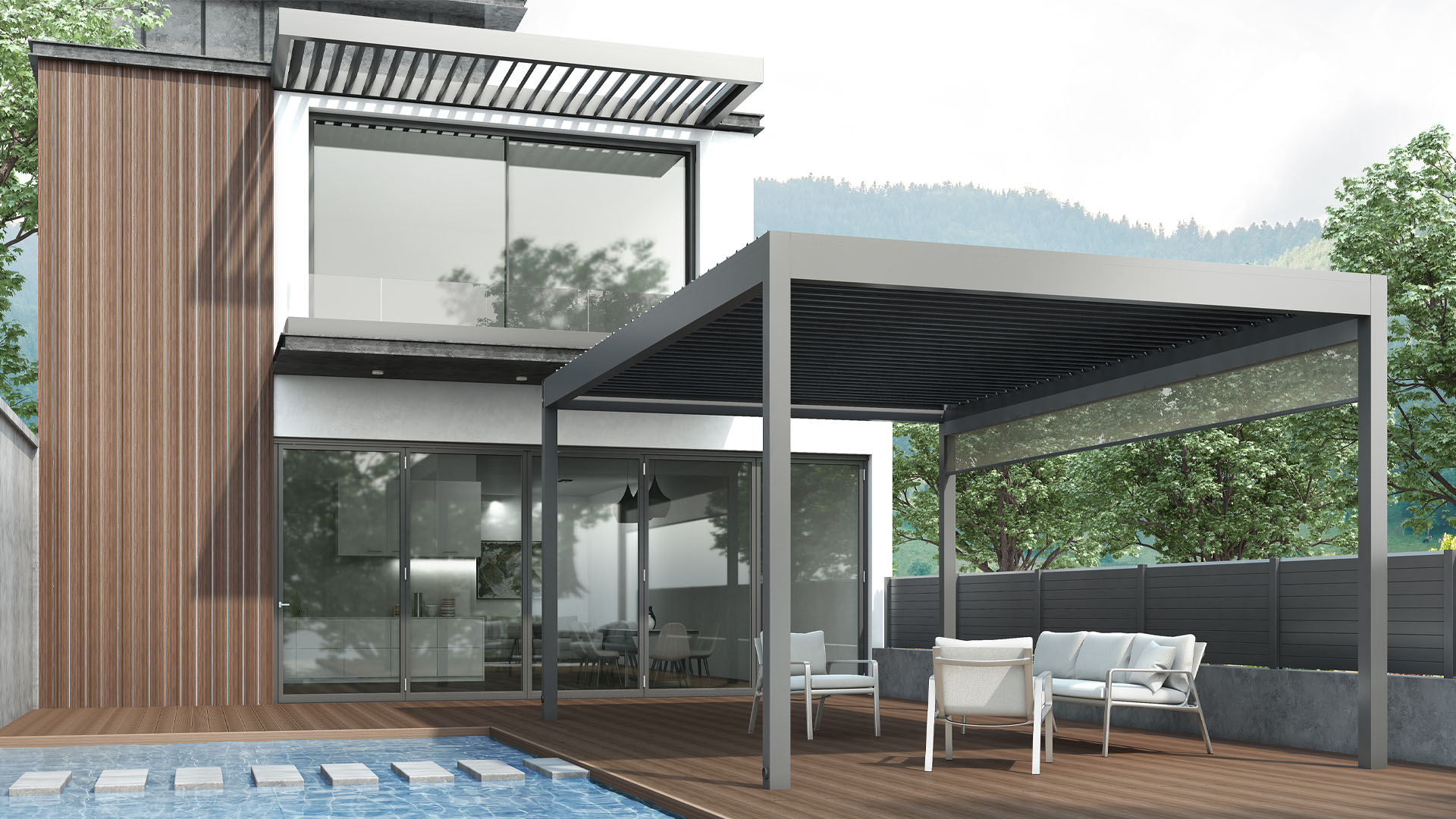 ALUMIL: Pergola bioklimatike të qëndrueshme me estetikë moderne